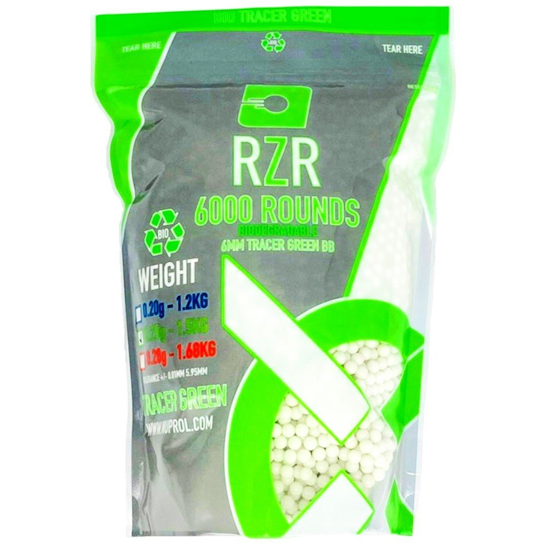 Nuprol RZR 0.25g Bio Tracer Airsoft BBs – 6000 Rounds (Green) - Airsoft Assault
